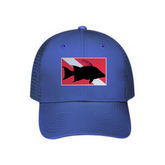 Hog Fish Dive FLag 6 Panel Cotton Twill Pro-Style Snap Back Trucker Hat
